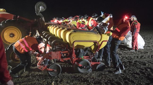 Le Tempo L 16 a semé plus de 500
ha de maïs en 24h.