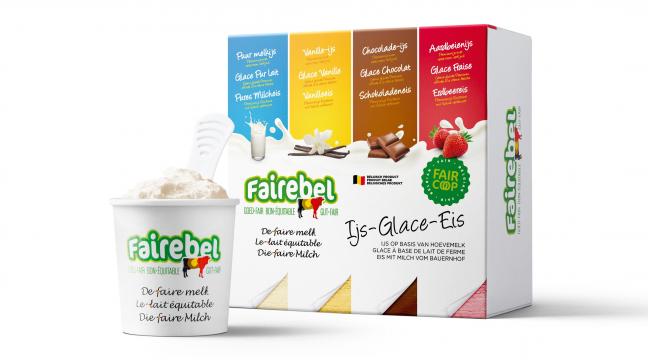 Les nouvelles crèmes glacées Fairebel se déclinent en quatre goûts
: «
pur lait
», «
vanille
», «
chocolat
» et «
fraise
»