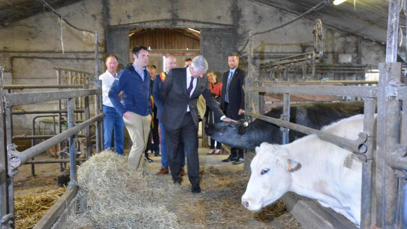 A travers sa visite, le roi Philippe a pu découvrir le quotidien d’un éleveur wallon.