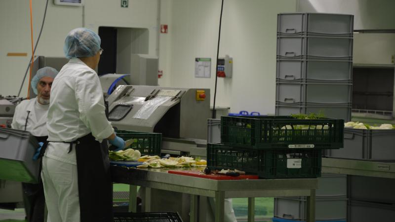 Les légumes sont nettoyés et découpés au jour le jour, afin d’en conserver la fraîcheur le plus longtemps possible.