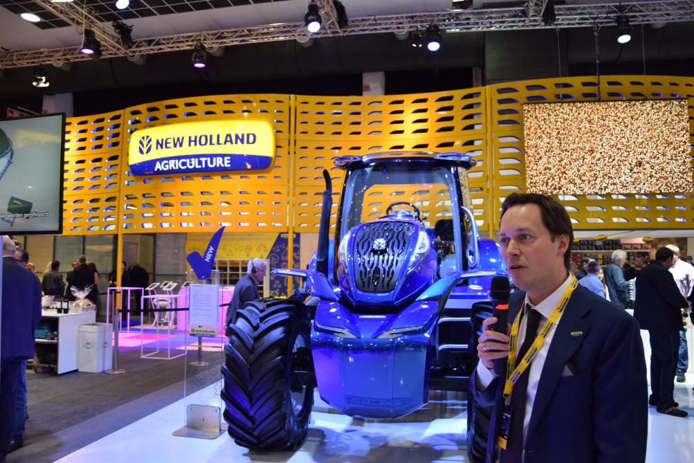 Le tracteur au méthane est devenu une réalité chez New Holland qui, selon Tomas Lekens, entend commercialiser  ce type d’engin  en 2020.
