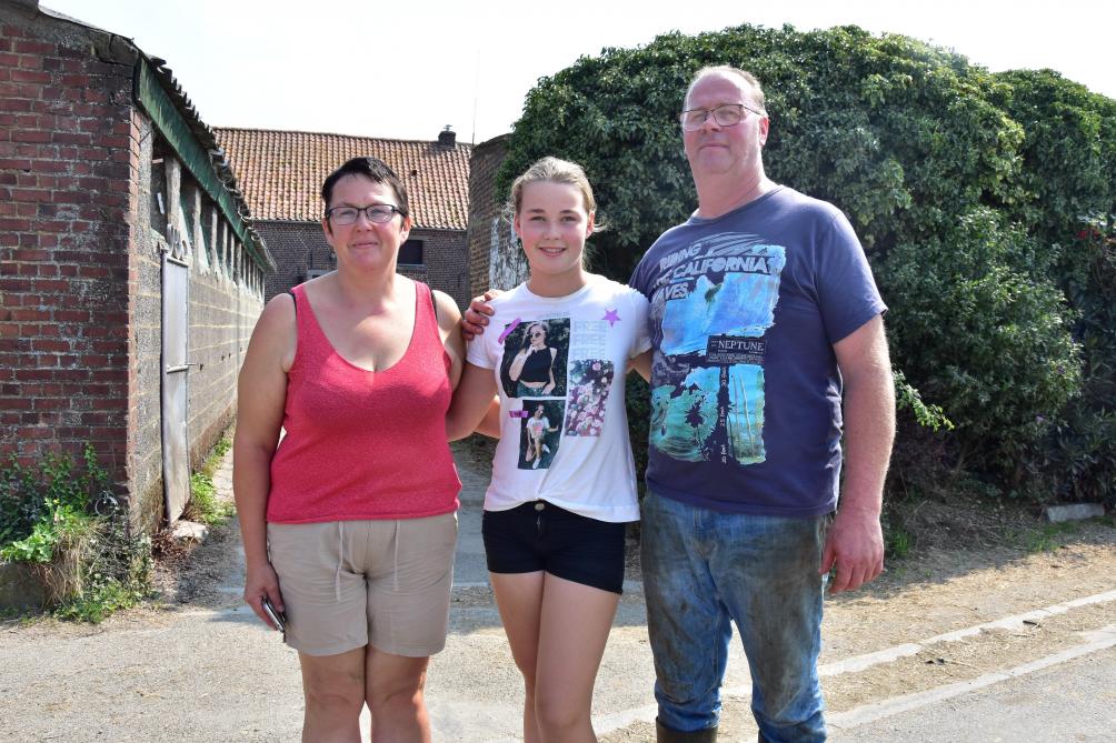 Christel Buys, son mari Michel Van Ongeval et leur fille Maite.