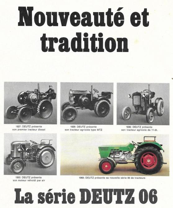 Dans son prospectus de présentation de la gamme, Deutz met en évidence la filiation de ses nouveaux tracteurs avec leurs prédécesseurs tout en mettant l