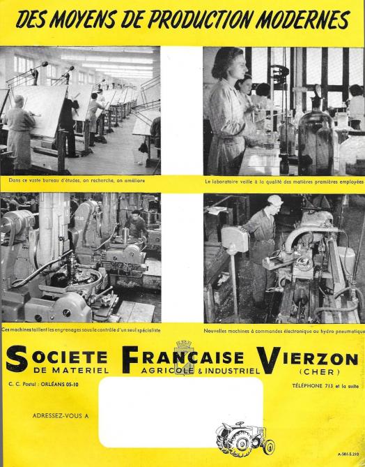 La dernière page du prospectus vante les moyens de production de la SFV, modernes pour l’époque.