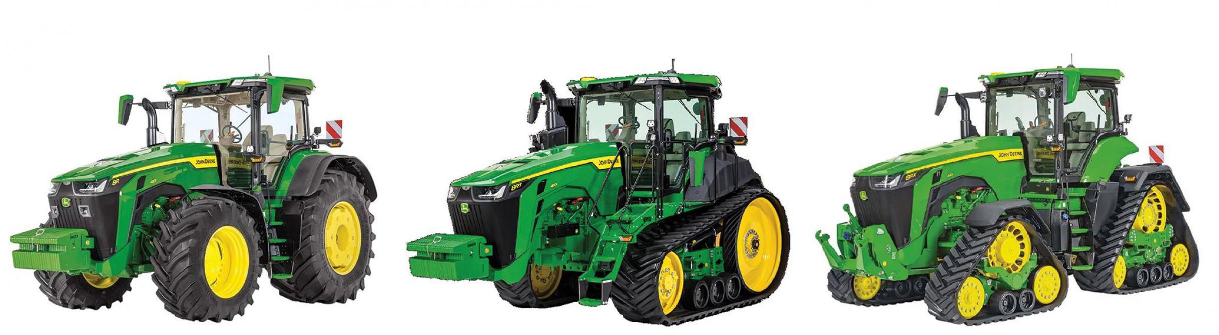 Lequel de ces trois John Deere occasionne le moins de compaction? Le 8R à roues, le 8RT et ses deux chenilles ou le 8RX reposant sur quatre chenilles? Résultats du match à la fin de ce dossier…