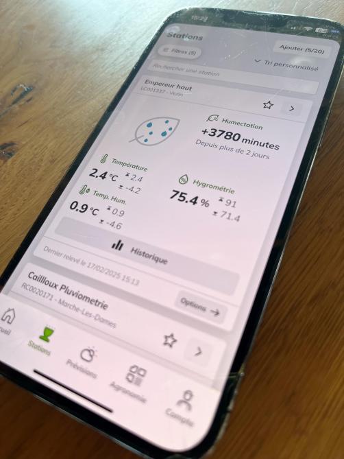 Les données peuvent être visualisées en un coup d’œil, sur l’écran du smartphone.