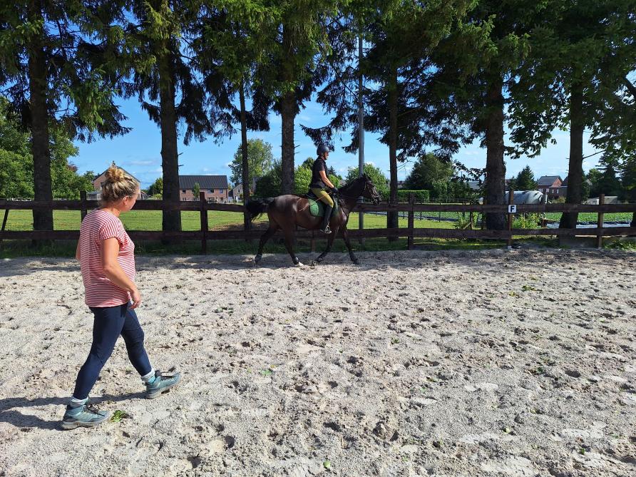 Céline Anciaux est également monitrice d’équitation. Elle donne cours aux petits et grands et propose aussi de dresser des chevaux.