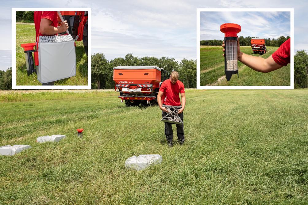 Le kit de test XCheck se distingue par la structure souple et pliable des bacs de collecte, l’interprétation du résultat par l’intelligence artificielle et la connexion directe au distributeur d’engrais.