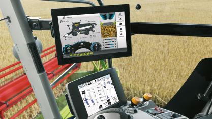 Sur les moissonneuses-batteuses Claas, le Cemos Auto Threshing  serait capable de trouver le réglage idéal des organes de battage.