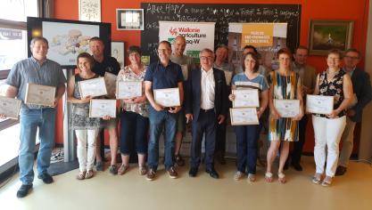 Les lauréats accompagnés du ministre wallon de l’Agriculture, René Collin.