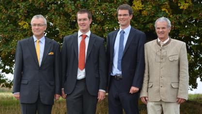 Tanguy, Werner, Sébastien et Yvan Dumont de Chassart (de gauche à droite) incarnent  l’esprit familial de Redebel tout en œuvrant à son développement international.