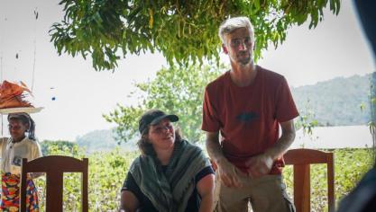 Cécile Schalenbourg et Cédric Saccone ont pu partager leurs expériences de terrain avec les agriculteurs béninois.