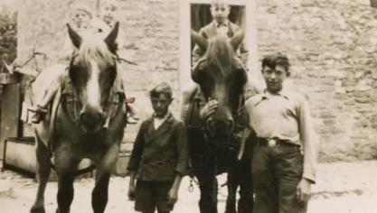 La place du Trait dans une ferme du Condroz Namurois dans les années 1940.