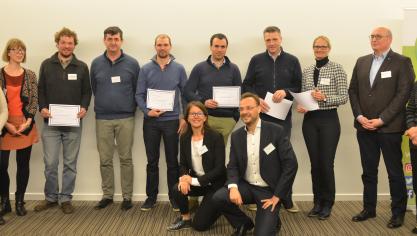 Six des 10 participants étaient présents pour la remise symbolique du diplôme décerné  pour le 1 er  «Digital Boostcamp Agriculture».