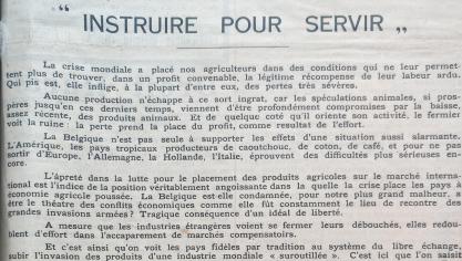 Instruire pour servir