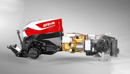 En couplant traction thermique et électrique, Steyr rend les déplacements plus efficaces et plus économes en carburant.  Au champ, c’est ensemble tracteur-outil qui tire profit de la technologie en gagnant notamment en traction.