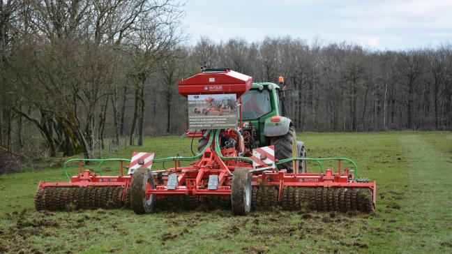 Une rénovation de prairie sur dégâts de sangliers.