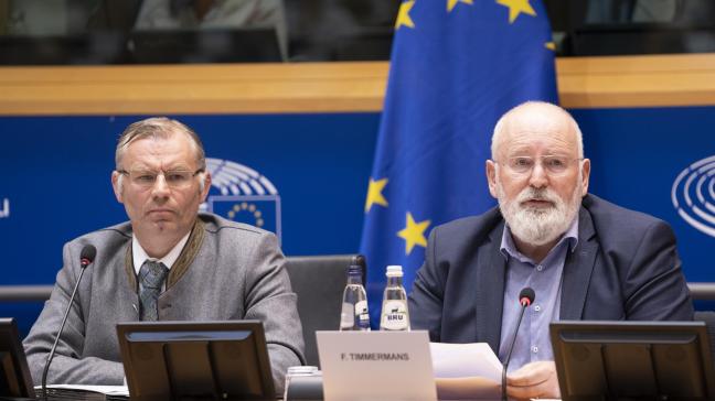 Le président de la Comagri, Norbert Lins (à gauche), et le vice-président de la commission, Frans Timmermans, ont confronté leur vision sur la mise en oeuvre des stratégies vertes de l’Exécutif européen.