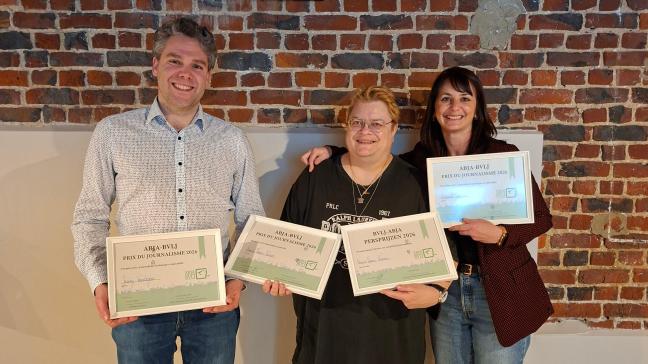 Les heureux lauréats : Jérémy Vandegoor, Marie-France Vienne et Déborah Toussaint.