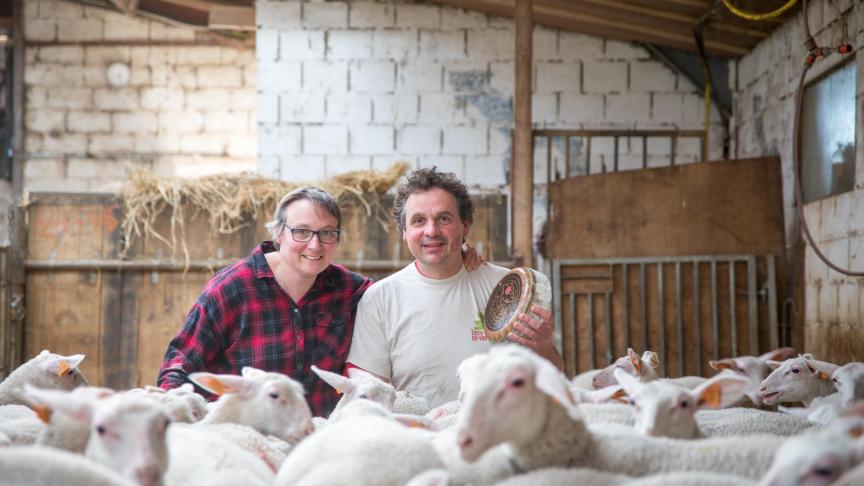 Barbara et Peter transforment le lait de leurs brebis, vendent des colis de viande, et font filer la laine, le tout est vendu le plus localement possible.