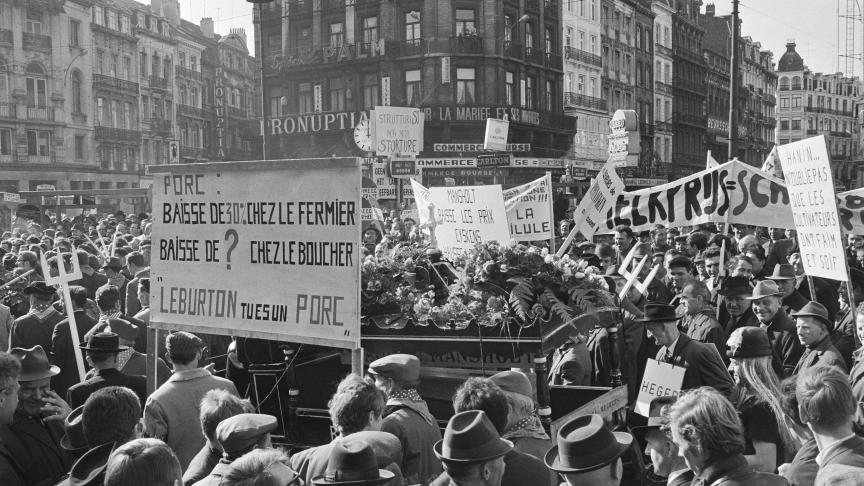 Les syndicats agricoles des six pays ont déployé leurs étendards, et la foule avance en rangs serrés, comme une armée napoléonienne à l’assaut du centre-ville.